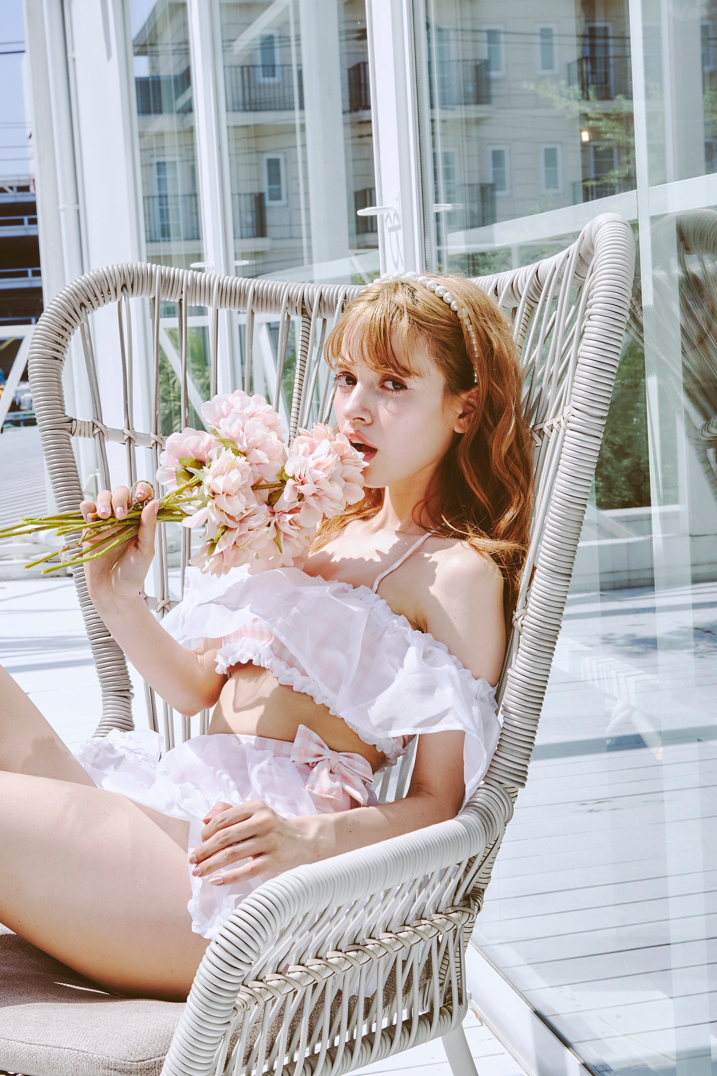 Peachy Keen Picnic Two Piece Swim TOP