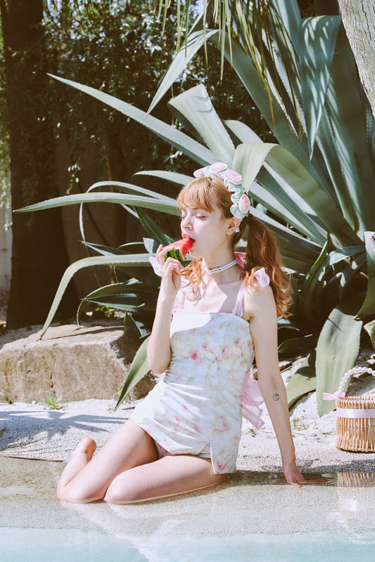Seaside Mermaid Serenade Floral One-Piece Swimsuit