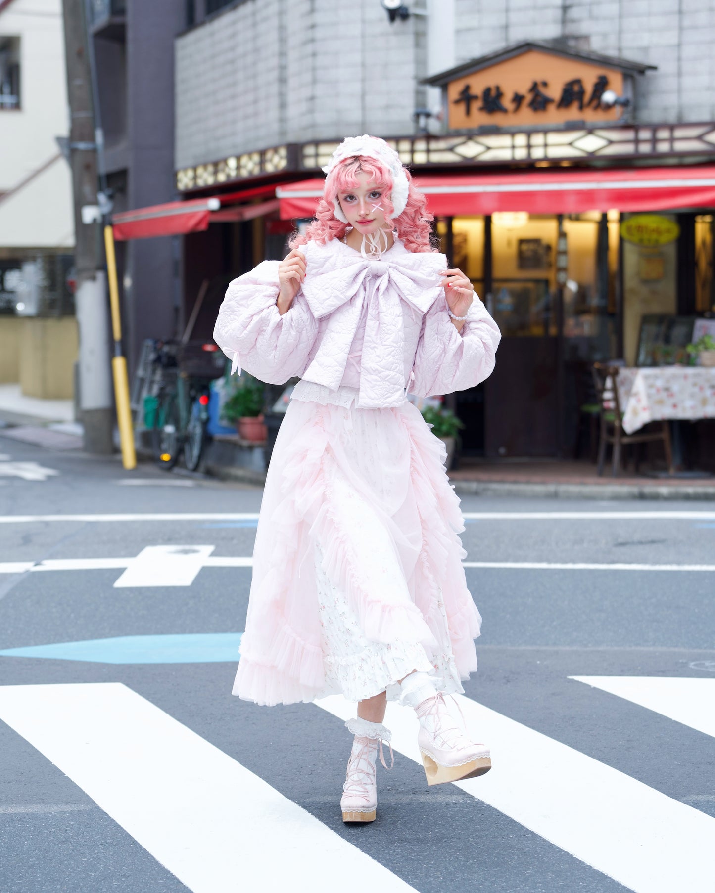 Ribboned Angel’s Puff Jacket - Pink // PREORDER
