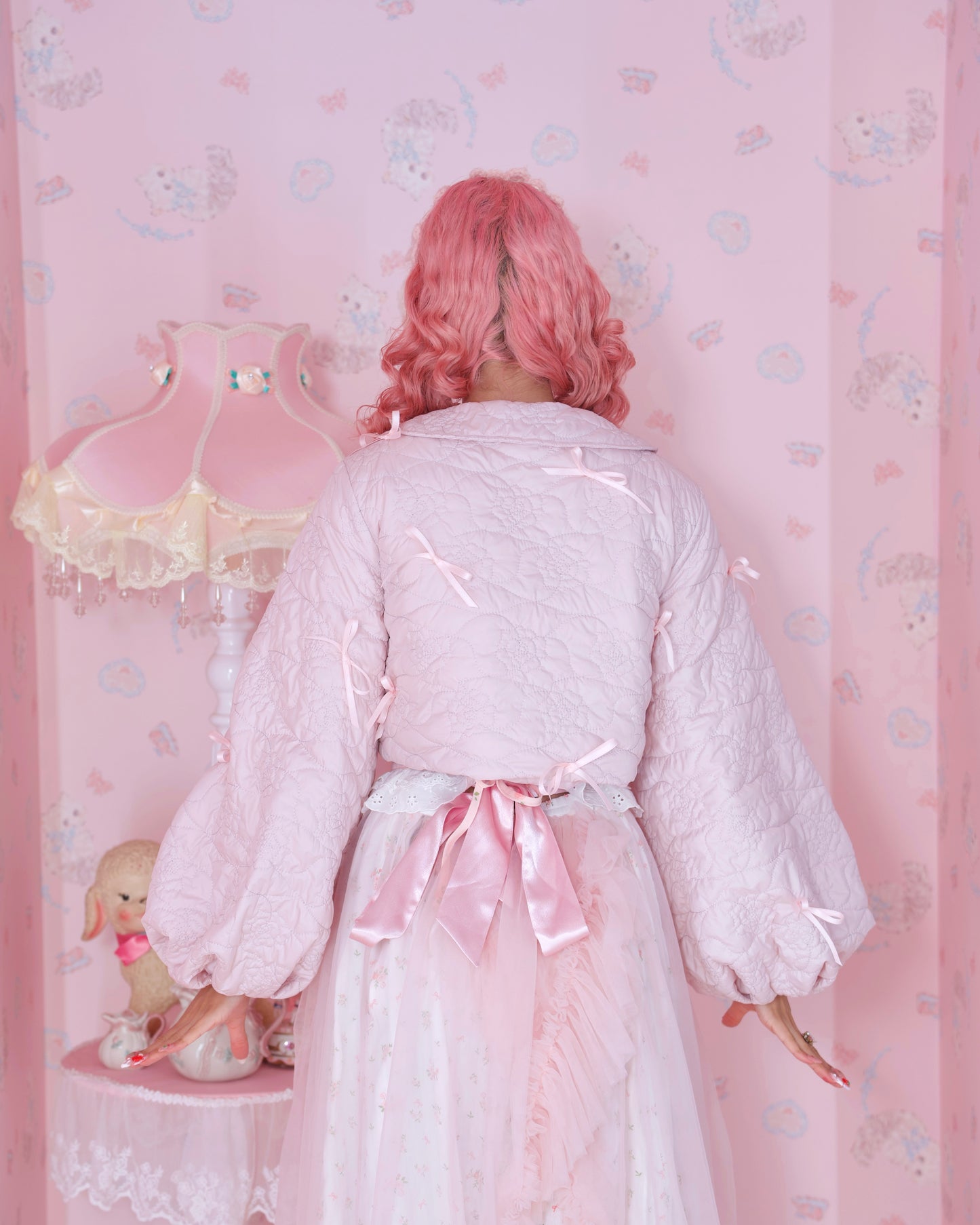 Ribboned Angel’s Puff Jacket - Pink // PREORDER
