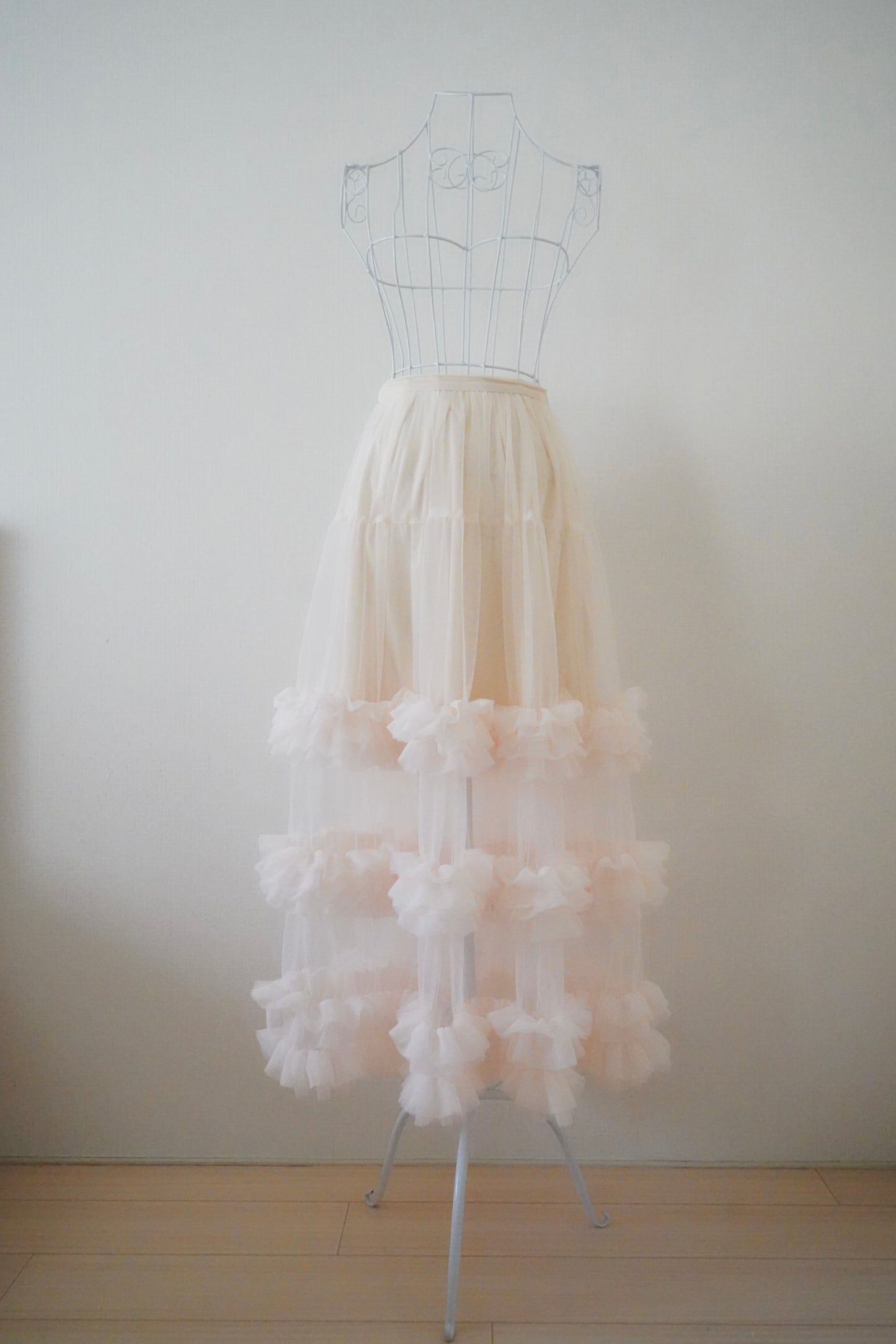 Vanilla Clouds Long Tulle Skirt