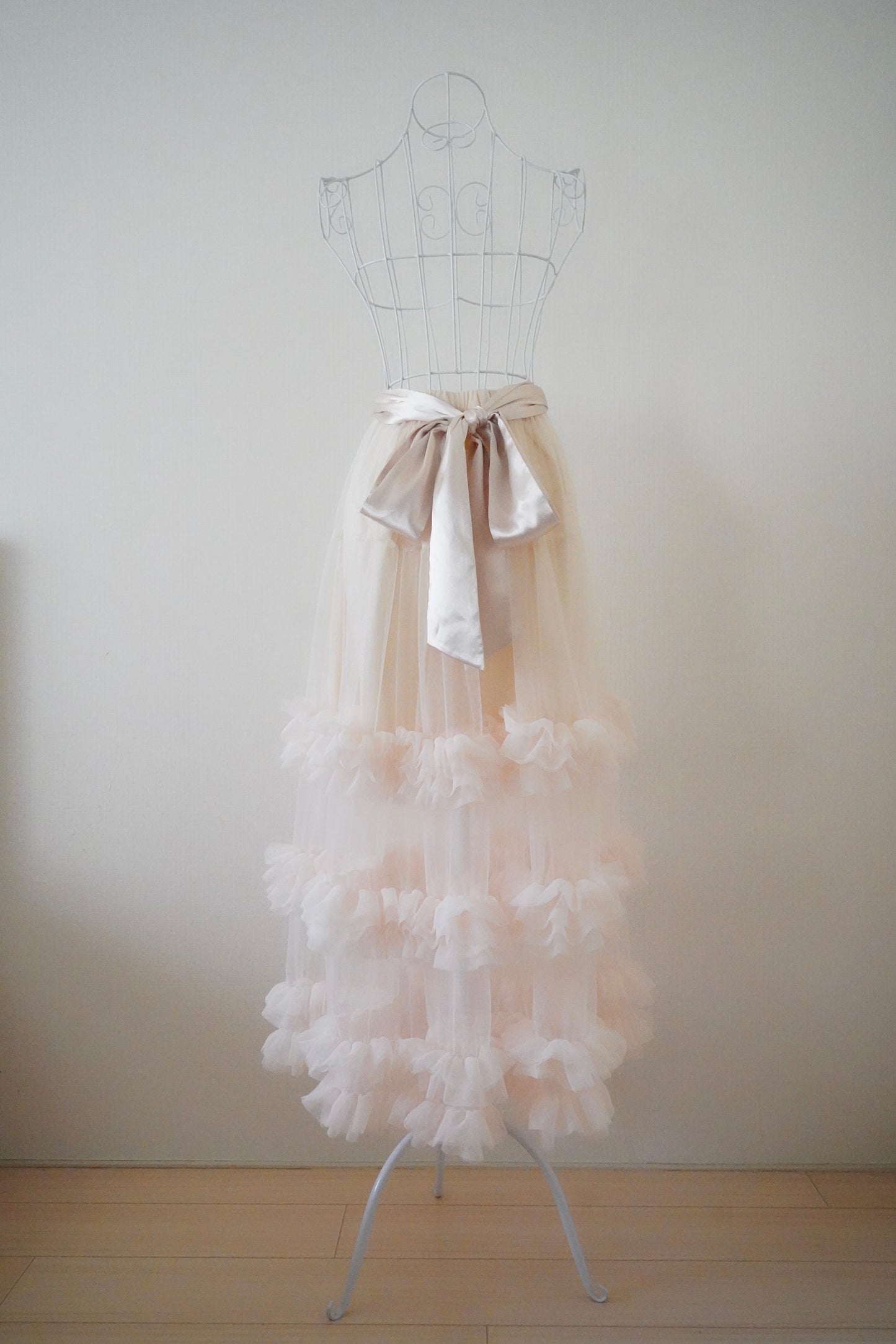 Vanilla Clouds Long Tulle Skirt