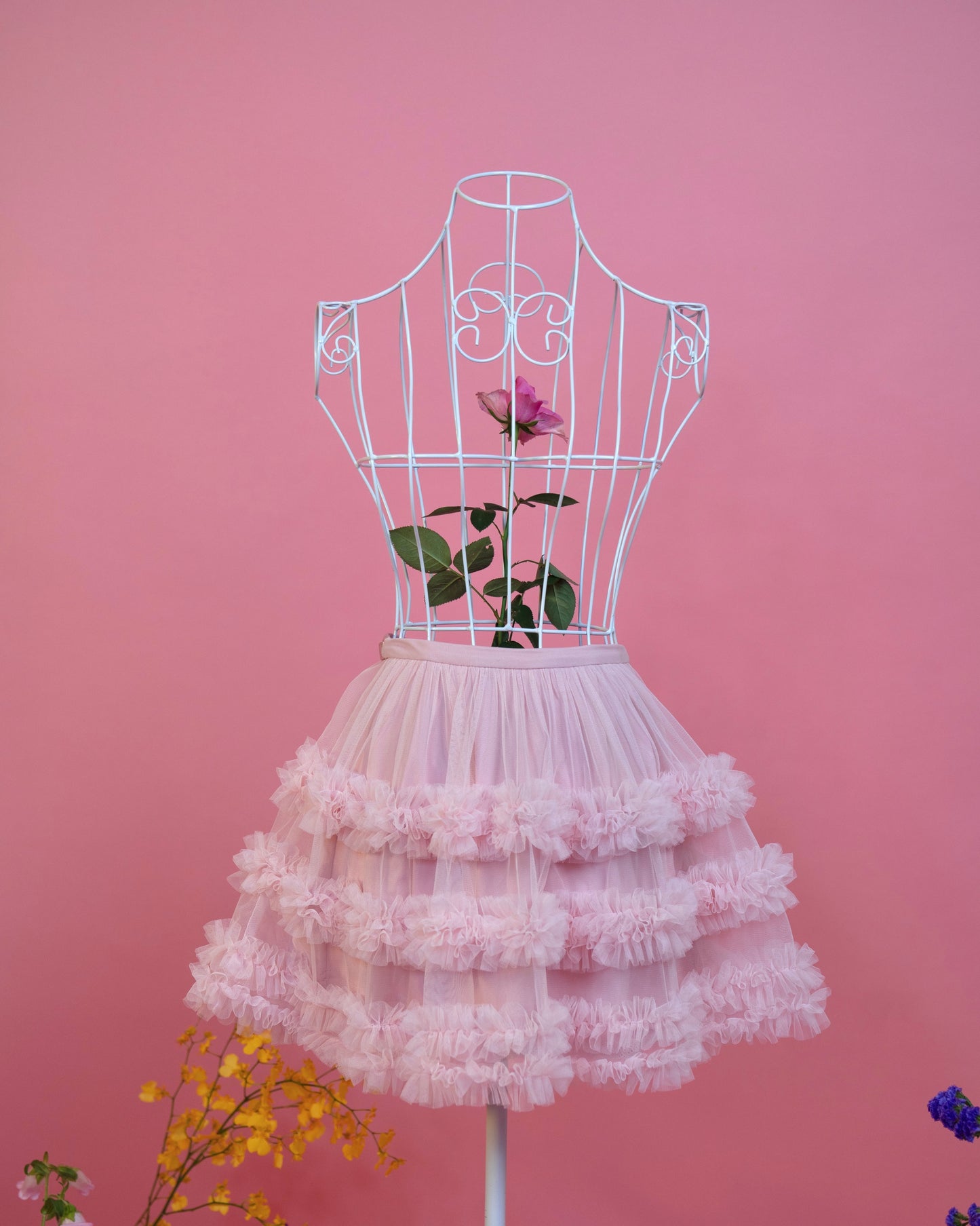 Rosy Twilight Mini Tulle Skirt