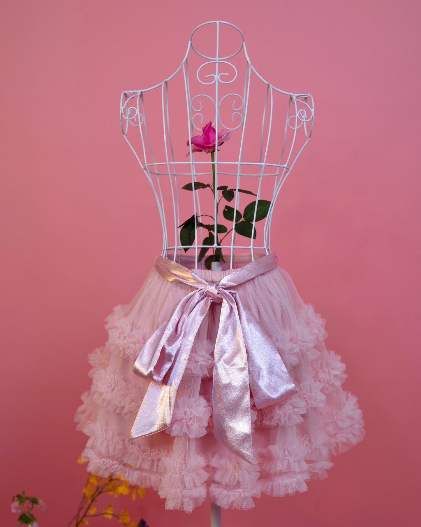 Rosy Twilight Mini Tulle Skirt