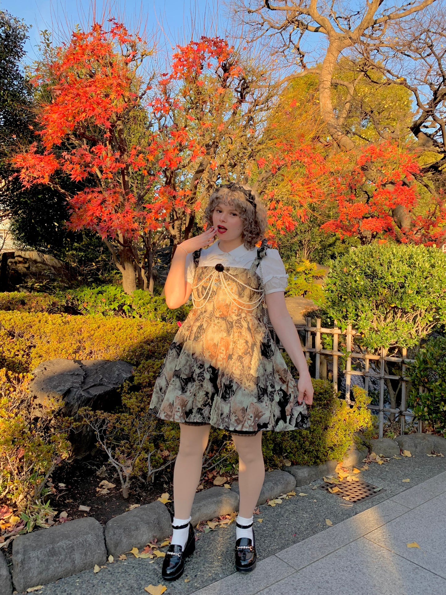 "Teddy" Cat Print Dress
