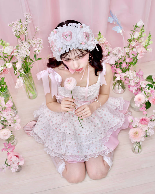 Heartbeat Rose Headdress - Pink