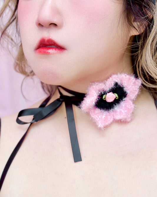 Chou Chou Choker - Black x Pink