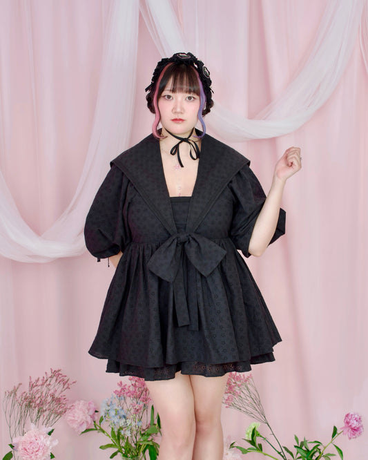 Sweet Sailor Cotton Dress - Black // PREORDER