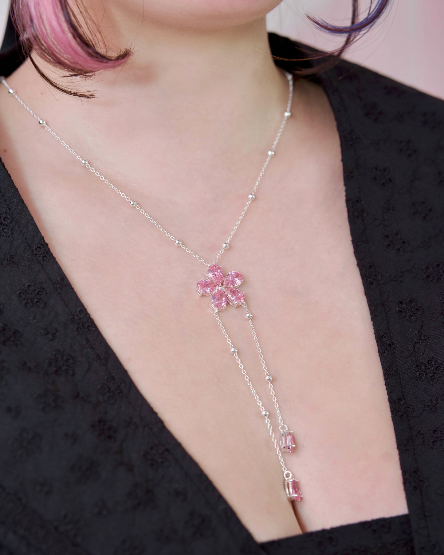 Sakura Petal Necklace - Silver