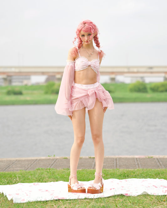 Flutters in the Breeze Two Piece Swimsuit Pink BOTTOM