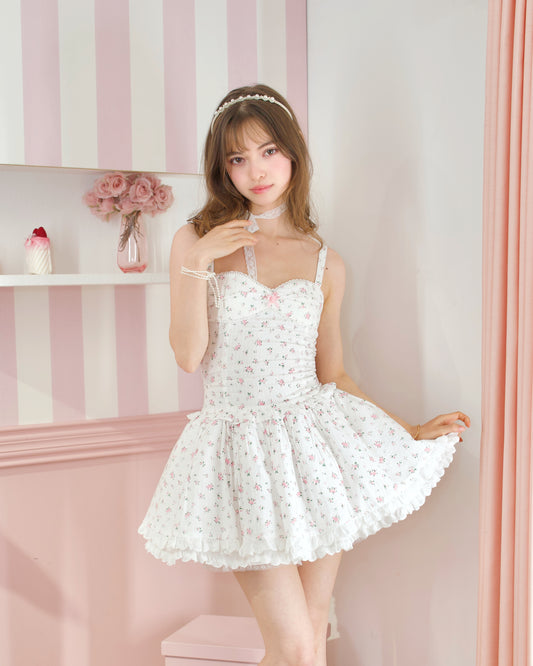 Garden Ballerina Mini Dress White