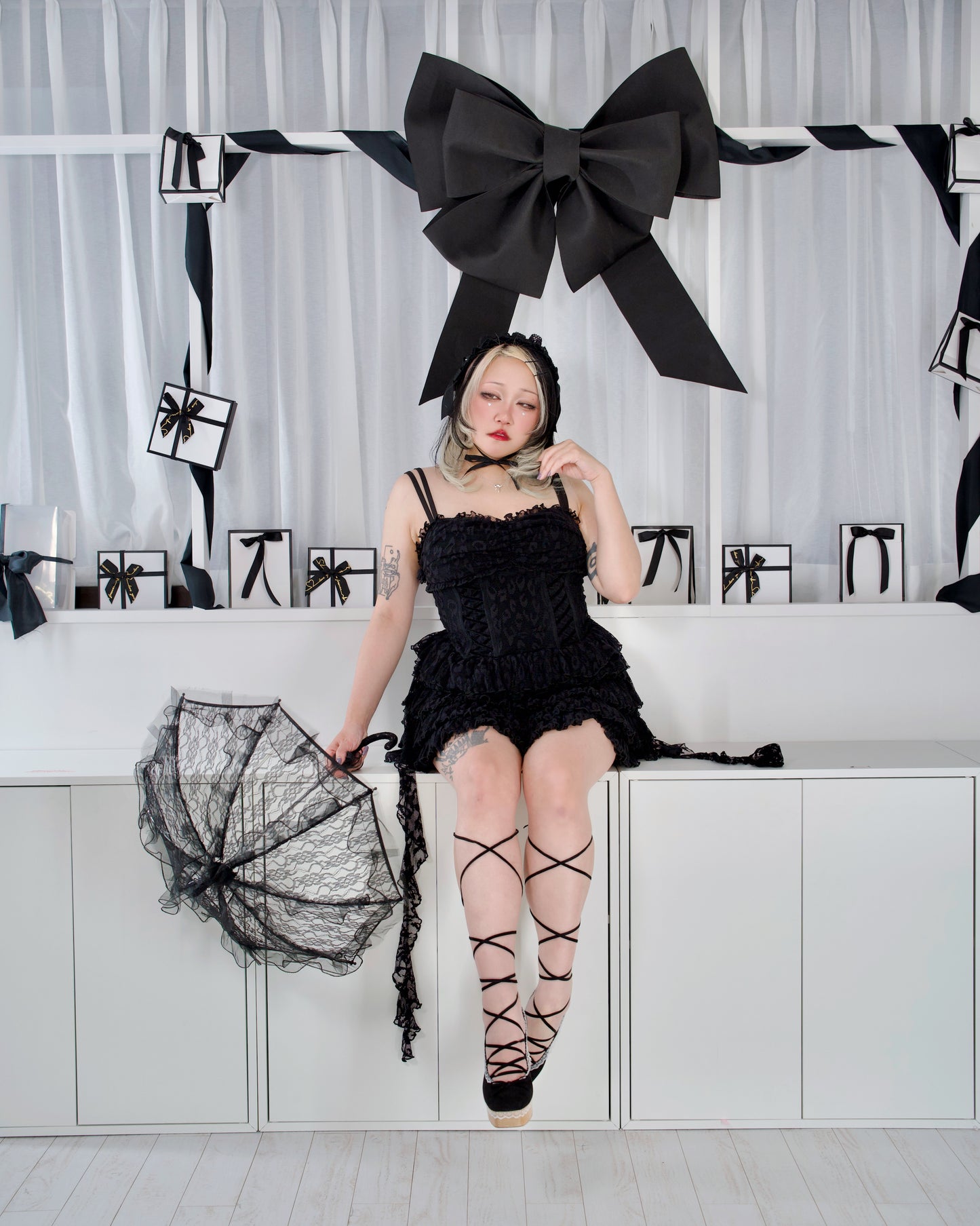 Morpho Corset Set Bottom Black PREORDER