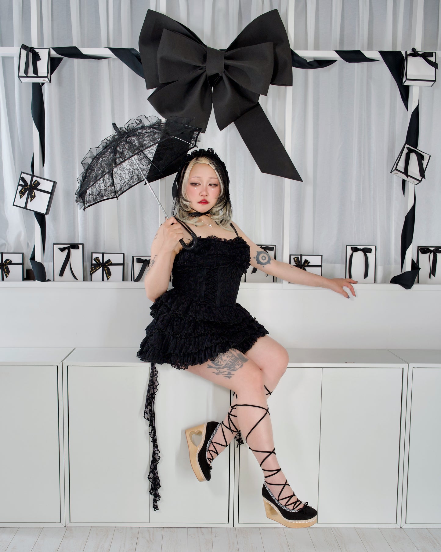 Morpho Corset Set Bottom Black PREORDER