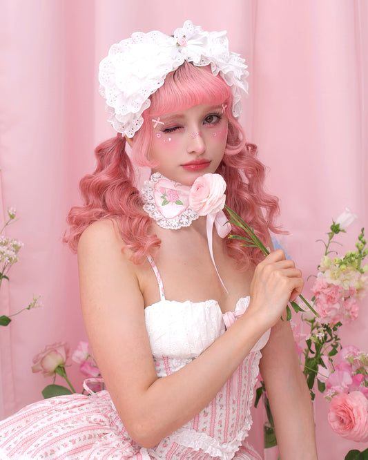 Sweetheart Rose Choker - Pink
