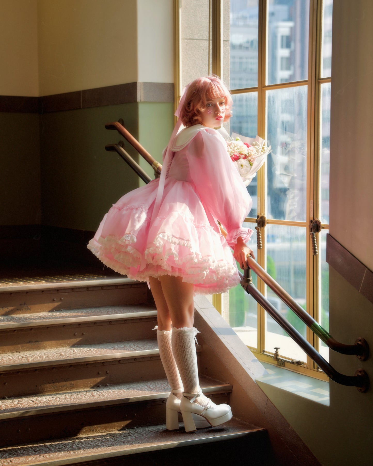 Sailor Puff Dress // Pastel Pink PREORDER