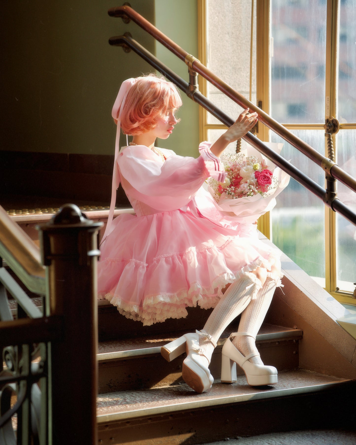 Sailor Puff Dress // Pastel Pink PREORDER