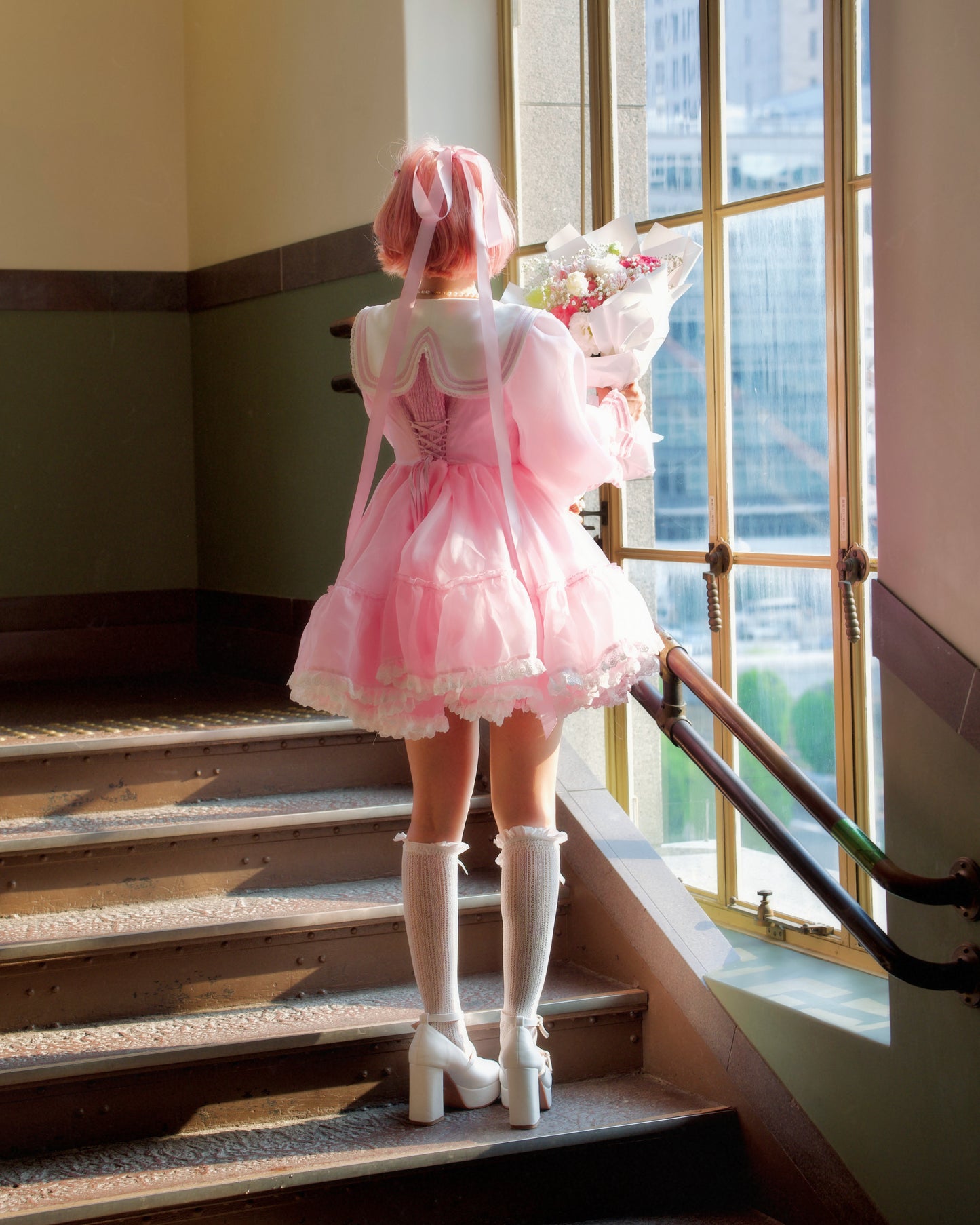 Sailor Puff Dress // Pastel Pink PREORDER
