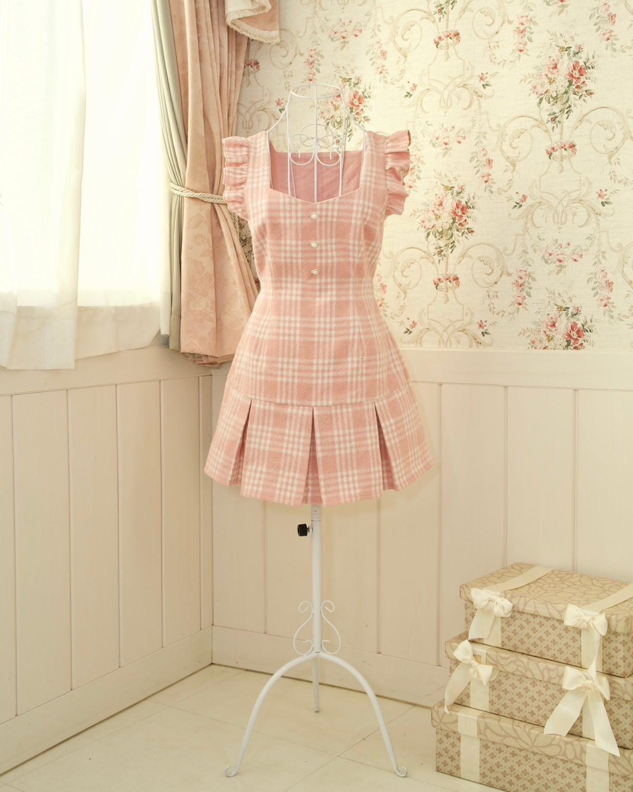 Prep School Idol Pink Check DRESS
