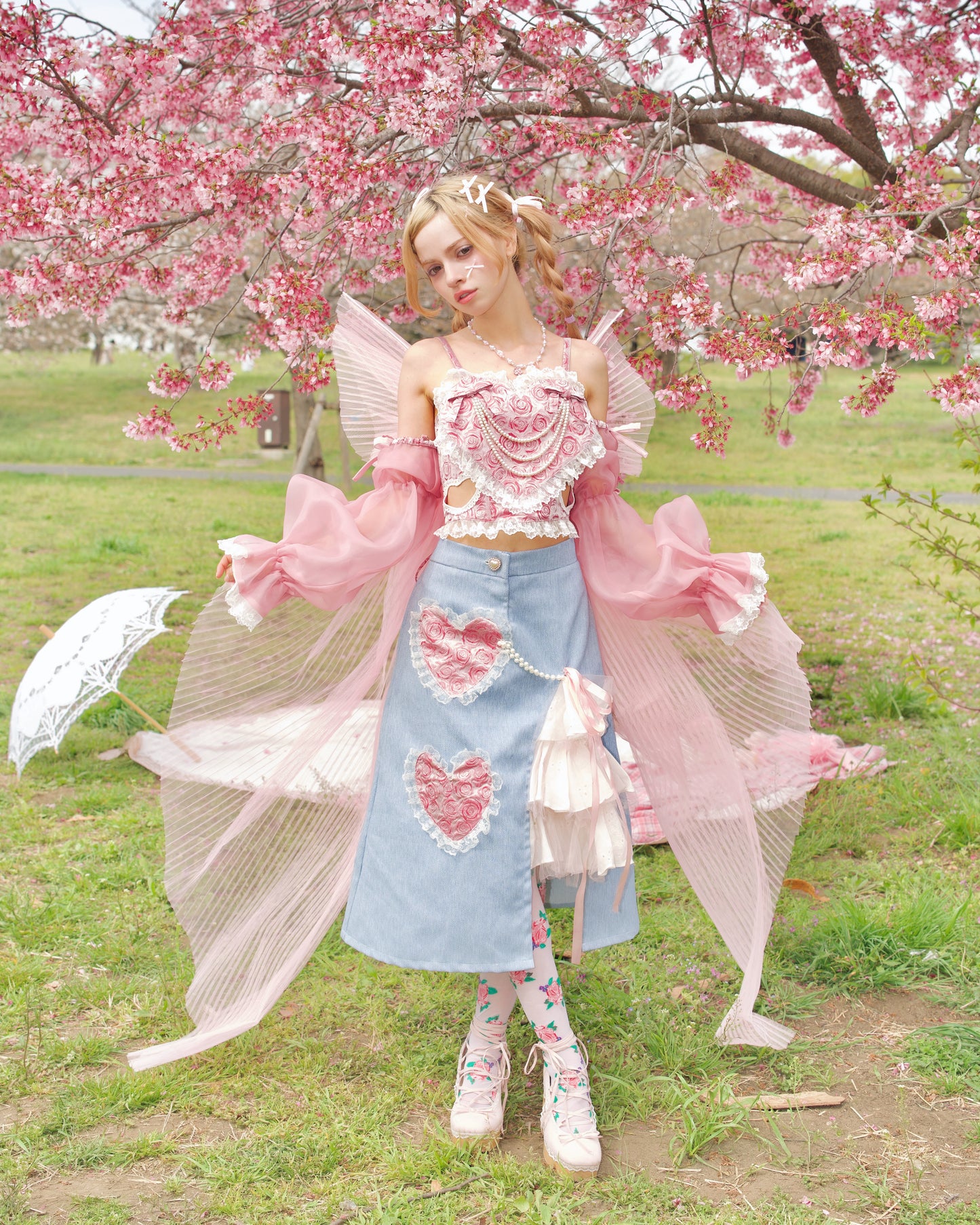 Rosé de Versailles 3 Way Corset Top Berry Pink PREORDER
