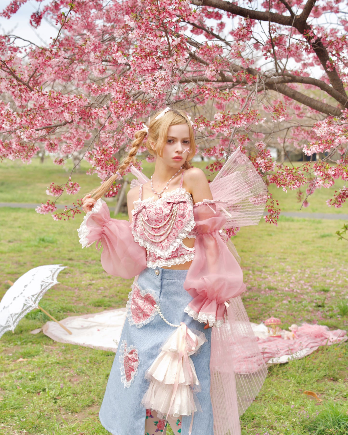 Rosé de Versailles 3 Way Corset Top Berry Pink PREORDER