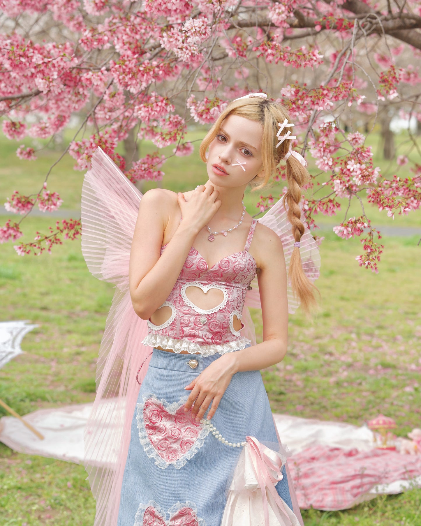 Rosé de Versailles 3 Way Corset Top Berry Pink PREORDER