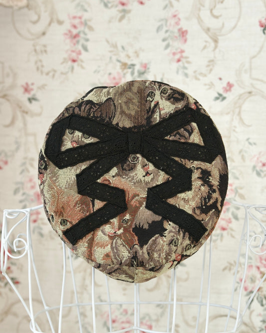 Prep School Idol Beret Kitty Print