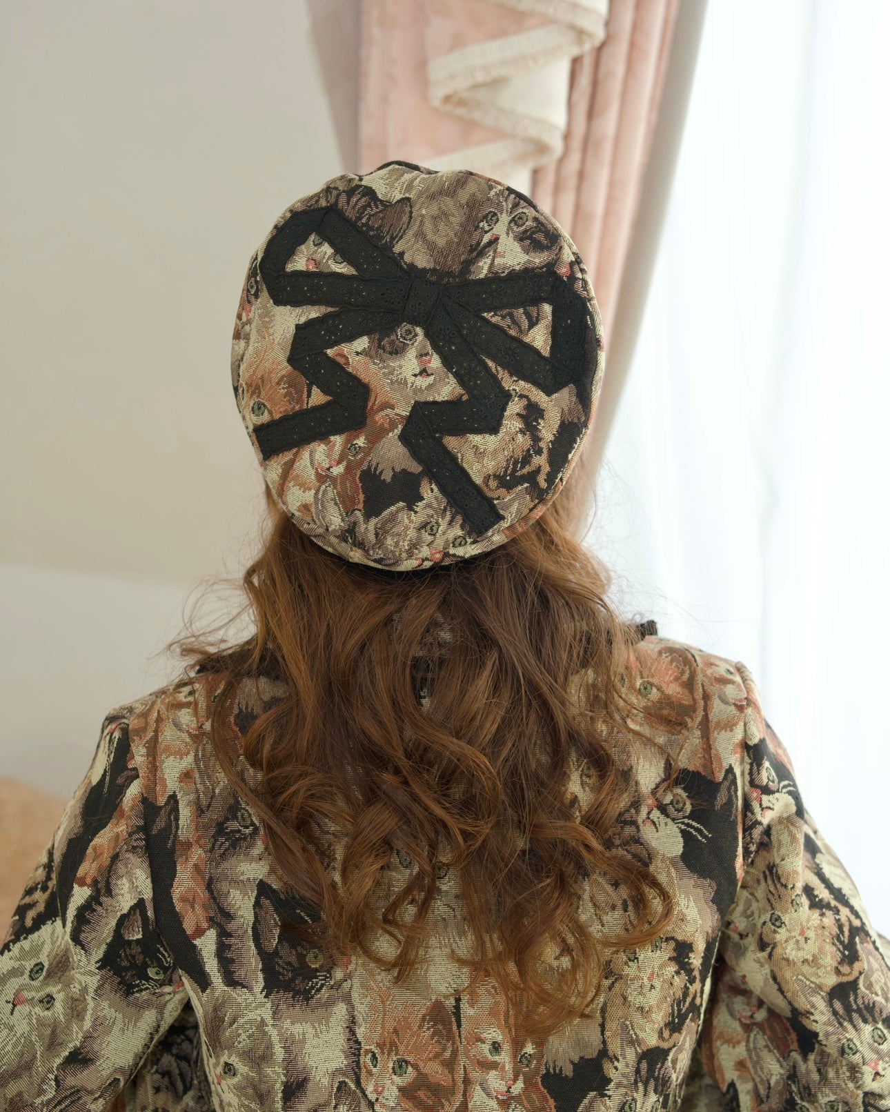 Prep School Idol Beret Kitty Print