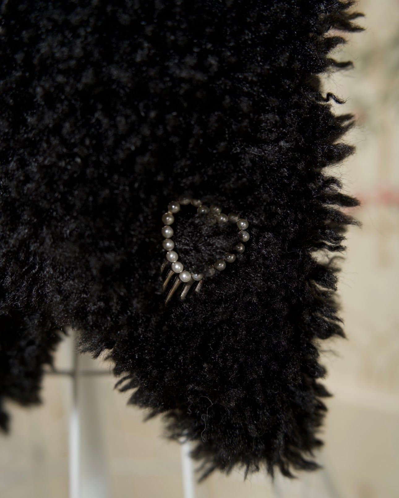 Fluffy Ribbon Scarf BLACK