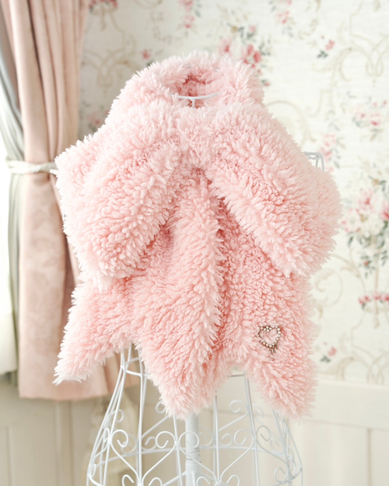 Fluffy Ribbon Scarf PINK