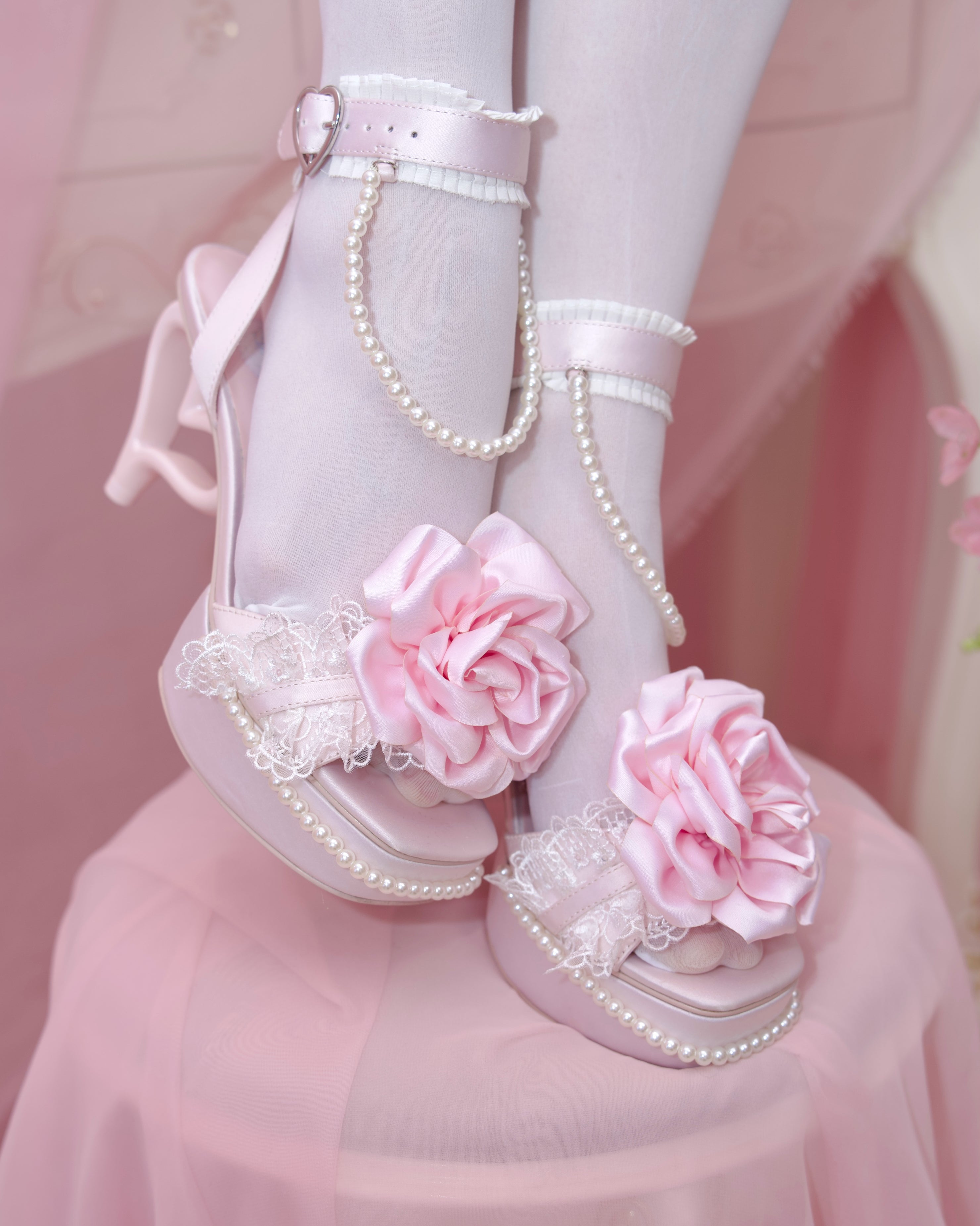 ラヴィアンローズ　Candy princess（ショート） Princess Rose Platform Sandals - Pink – Vina of the Valley