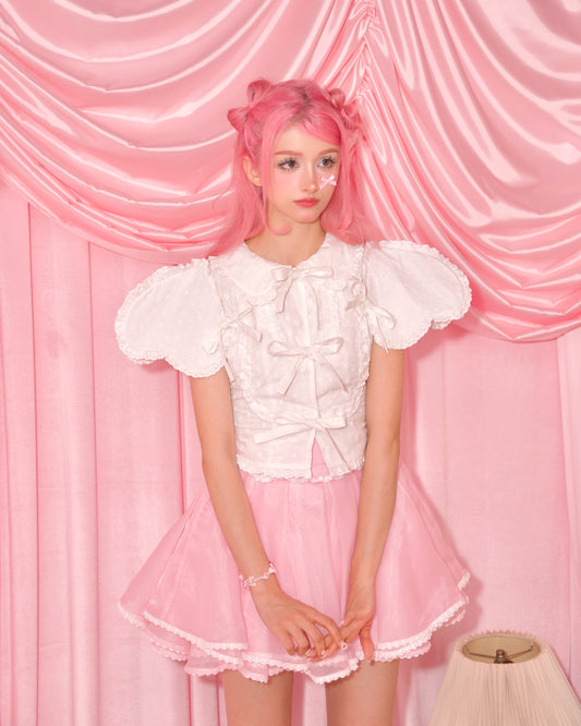 Heart On My Sleeve Cotton Blouse White