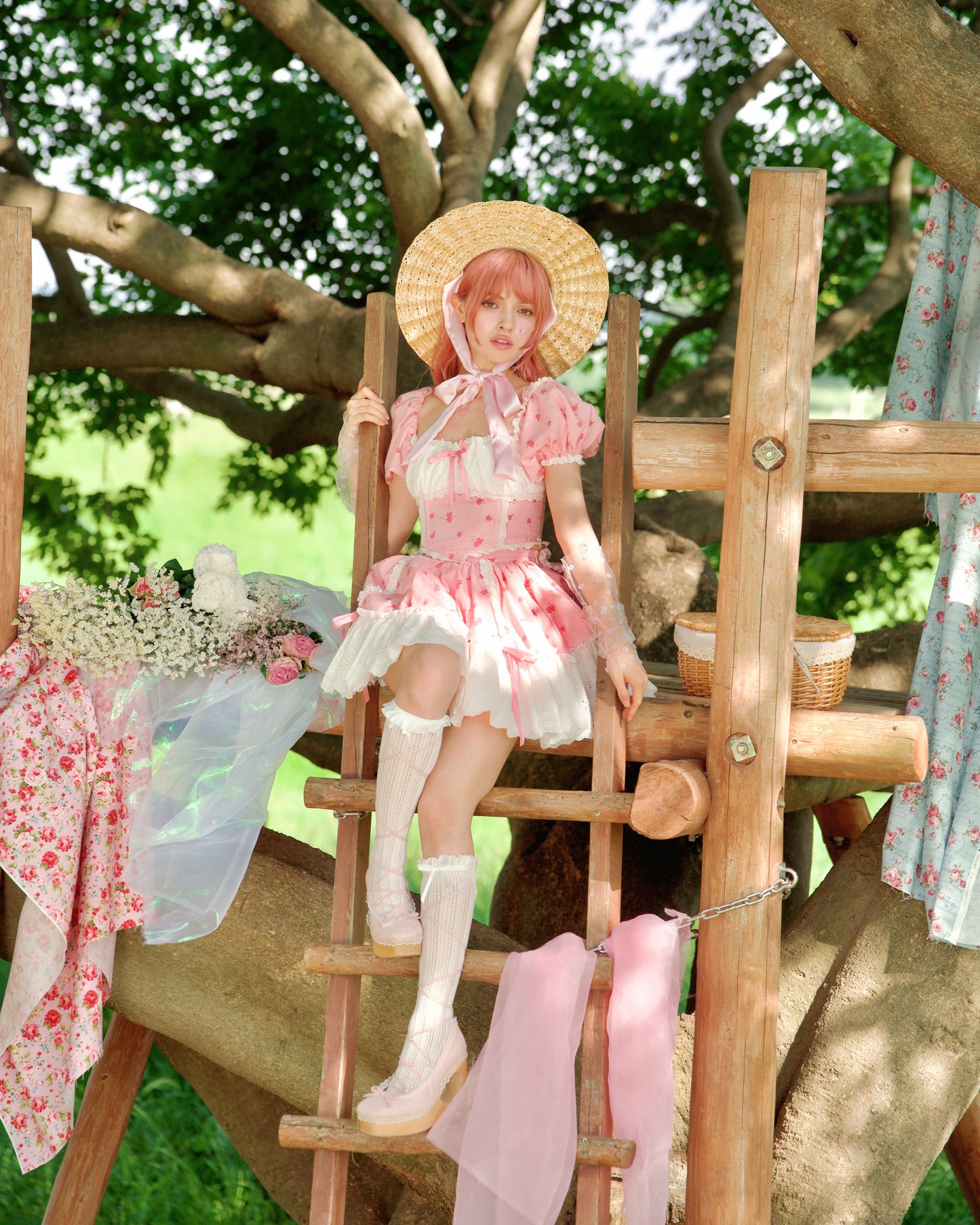 Summer Belle Set Top Pink Floral