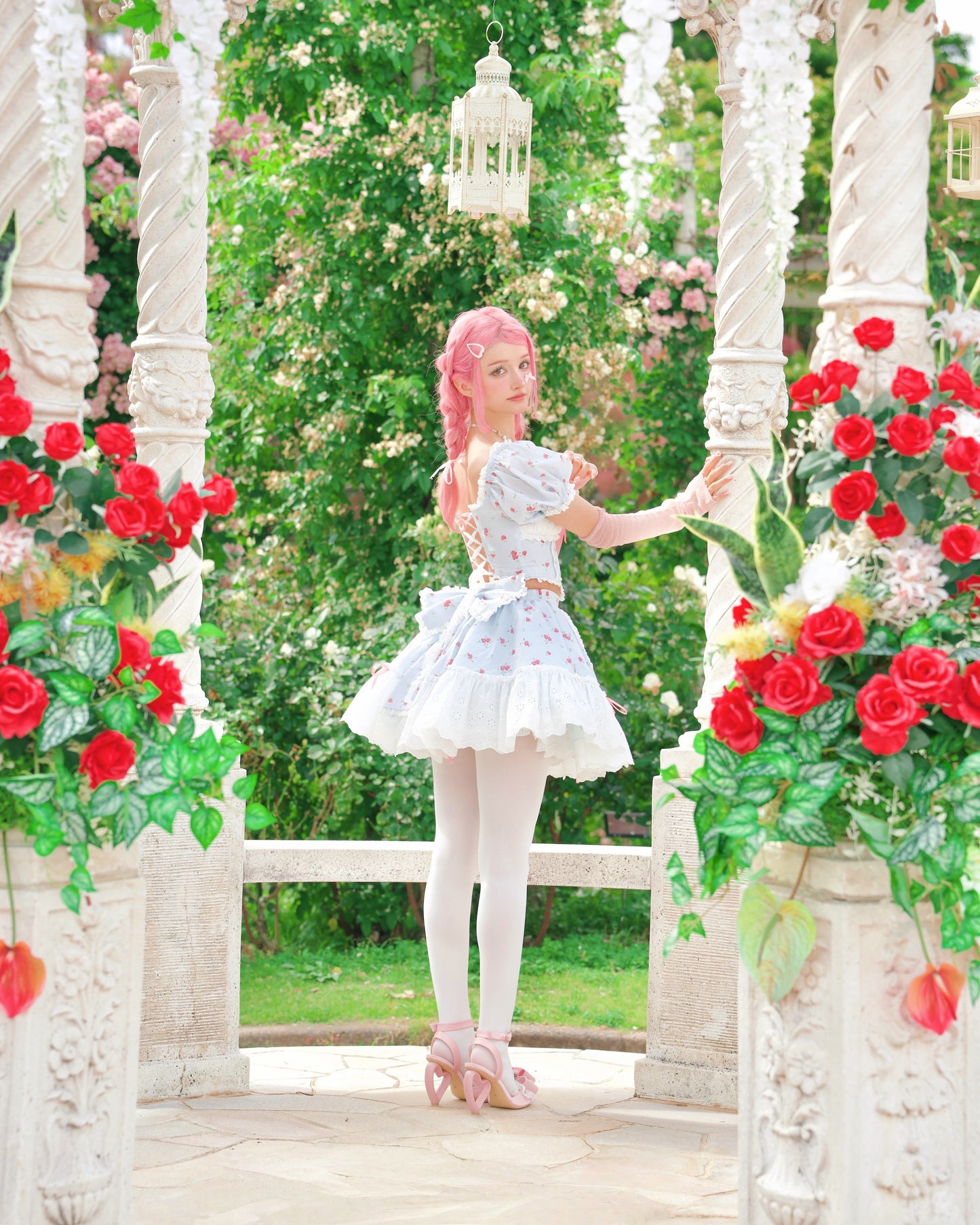 Summer Belle Set Skirt Blue Floral // PREORDER