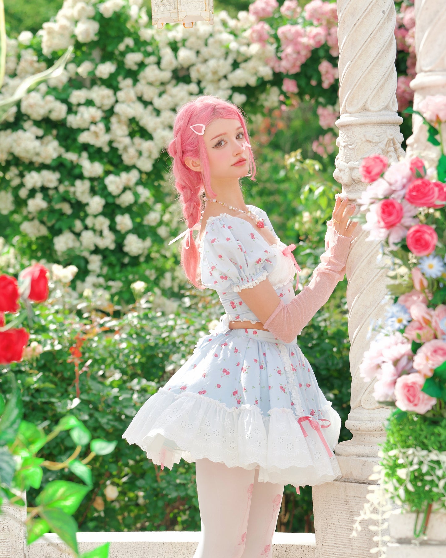 Summer Belle Set Skirt Blue Floral // PREORDER
