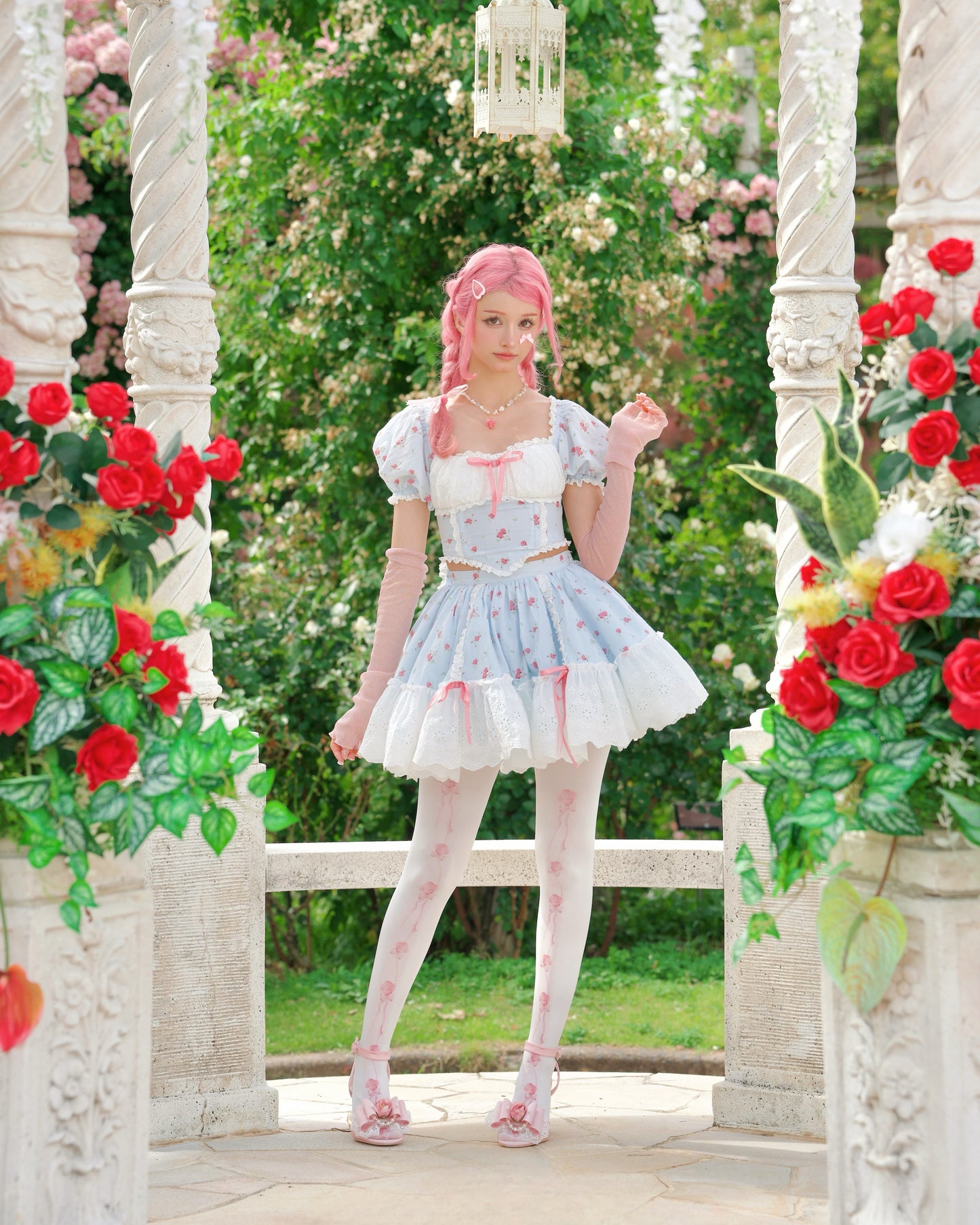 Summer Belle Set Skirt Blue Floral // PREORDER