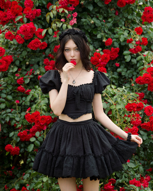 Summer Belle Set Top Black