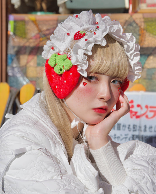 Strawberry Shortcake Ear Warmer - Red // PREORDER