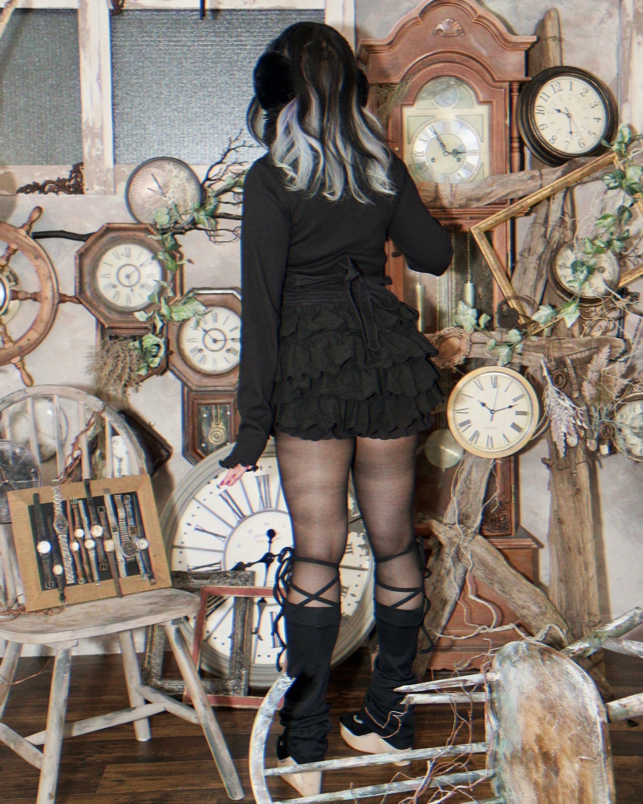 Cotton Lace Bloomers BLACK