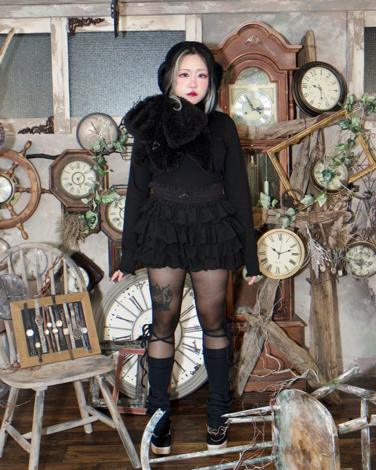 Cotton Lace Bloomers BLACK