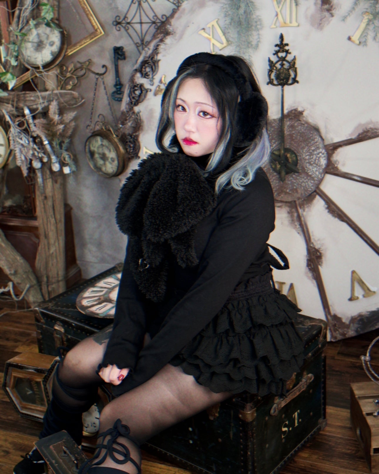Cotton Lace Bloomers BLACK