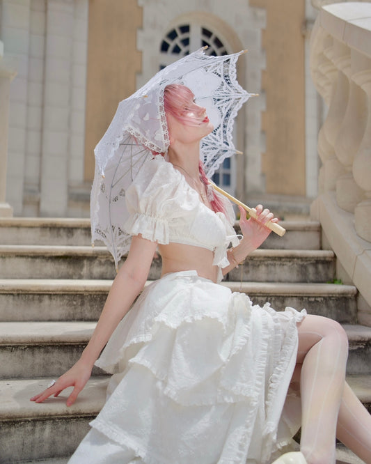 Sweet Serenity Picnic Set Top // Whipped Cream White