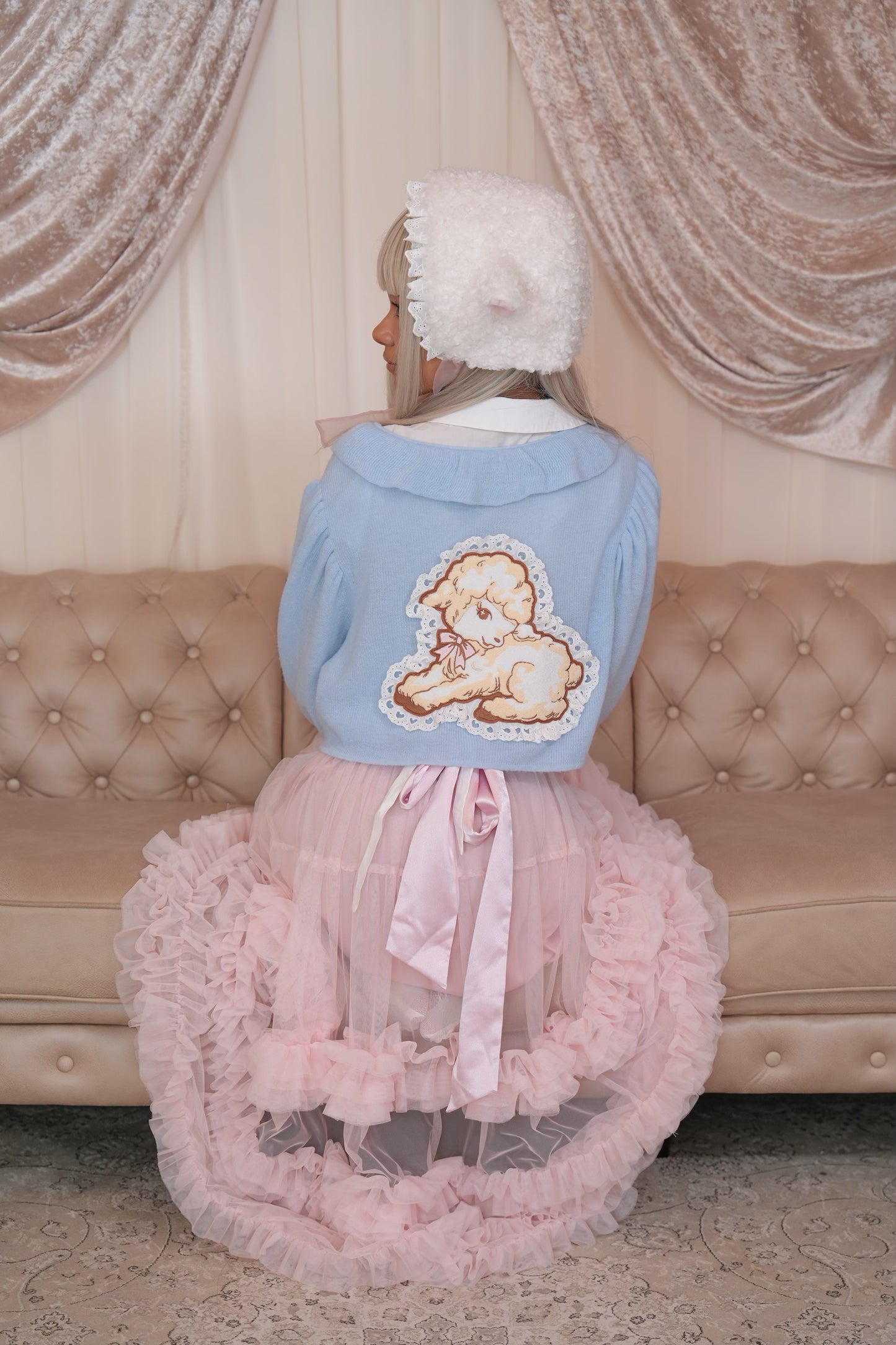 Lullaby Blue Lace Sheep Cardigan
