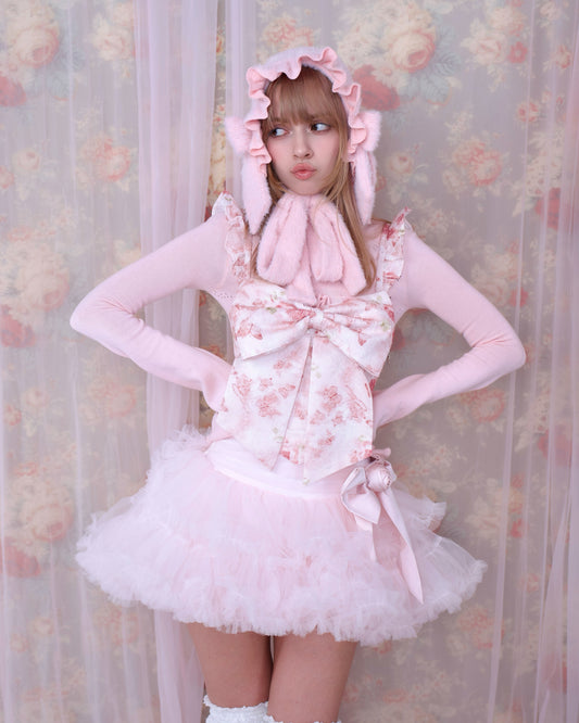 Coquette Dream Ribbon Bustier - Pink