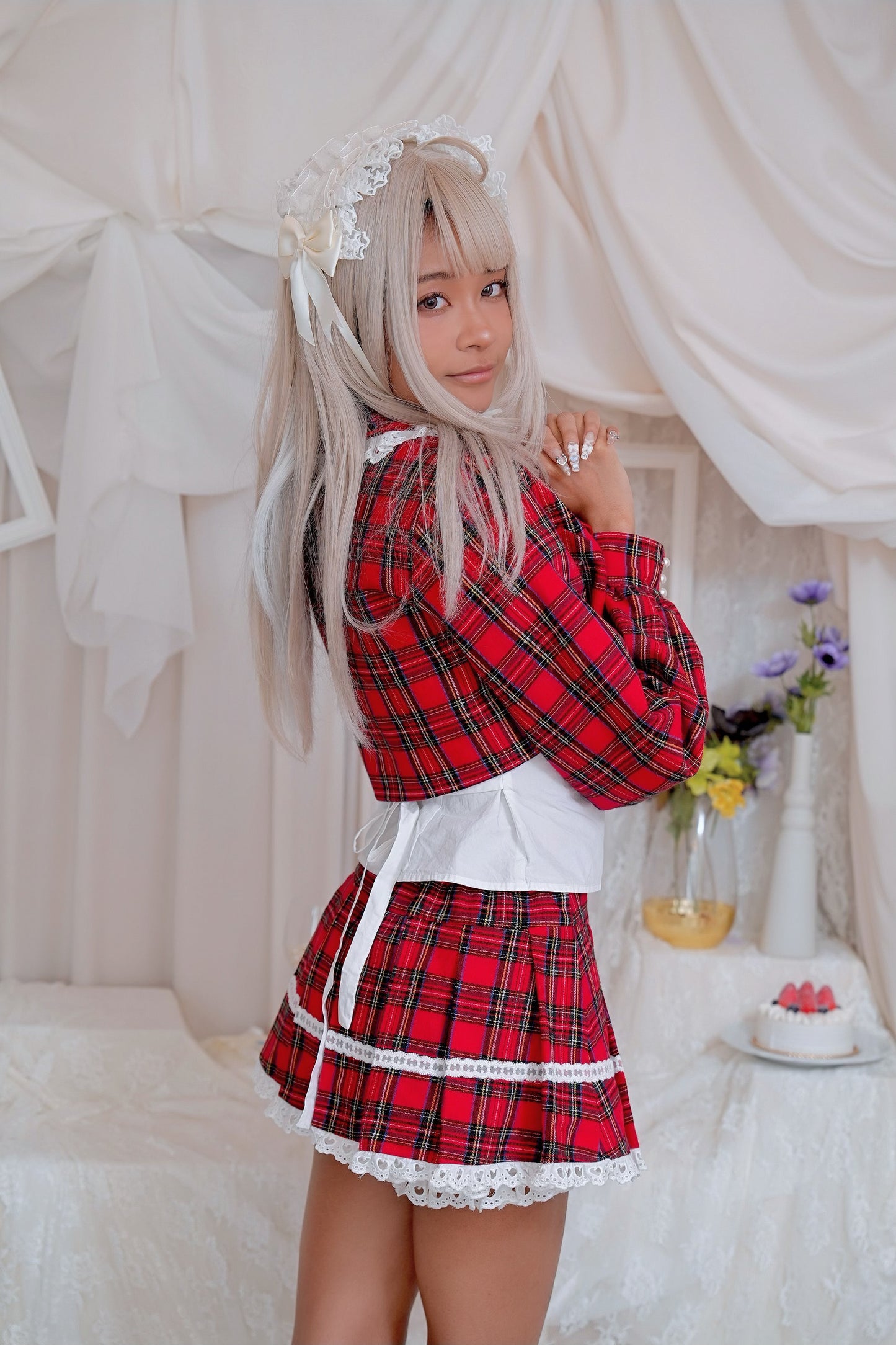 Prep School Idol Red Check Skirt