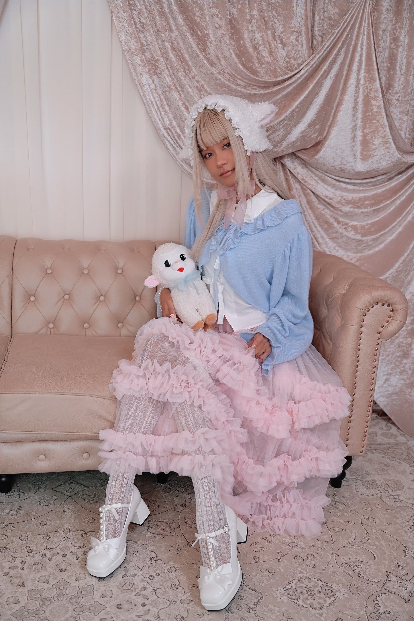 Lullaby Blue Lace Sheep Cardigan