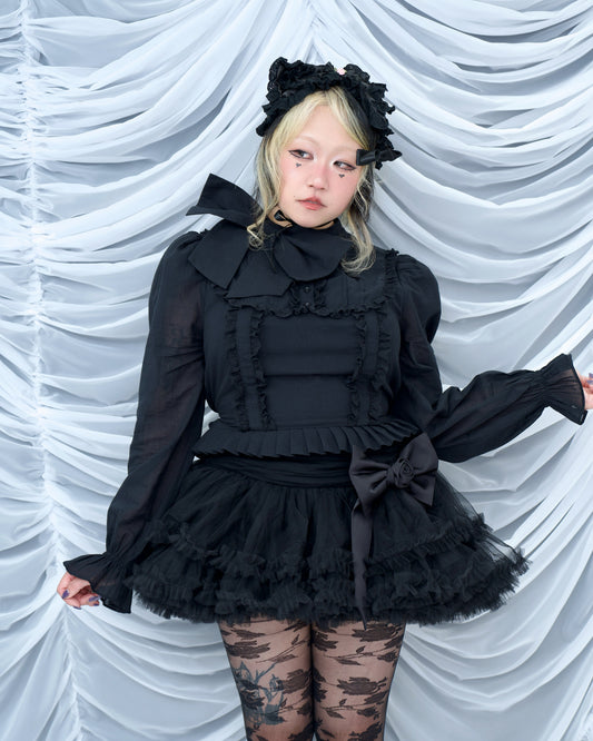 Dear Juliet Ribbon Blouse - Black // PREORDER