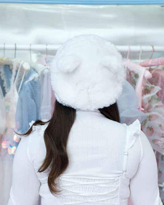 Milky Kitty Pearl Beret // PREORDER