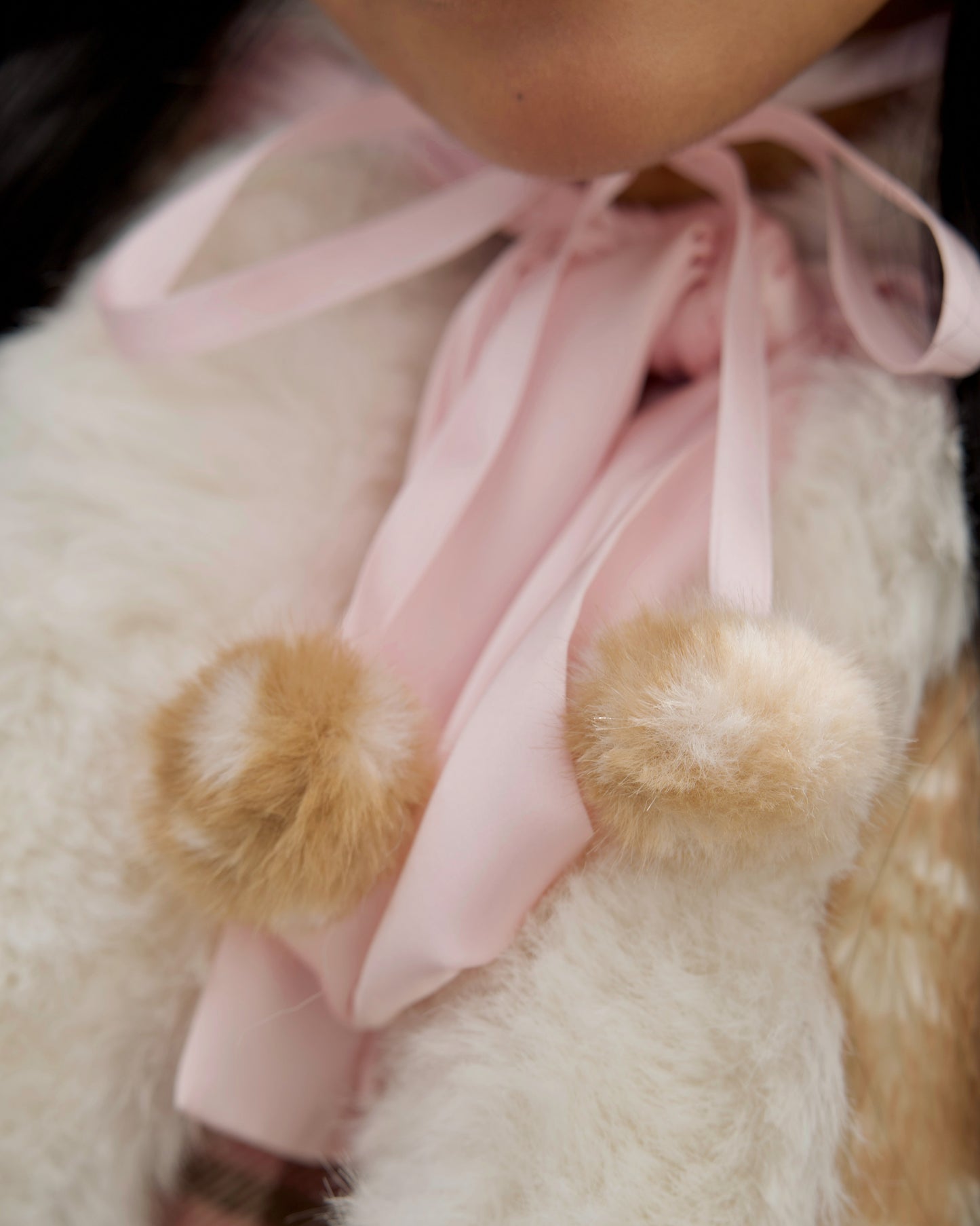 Winterbelle's Bow Ear Warmer - Fawn Brown x Pink