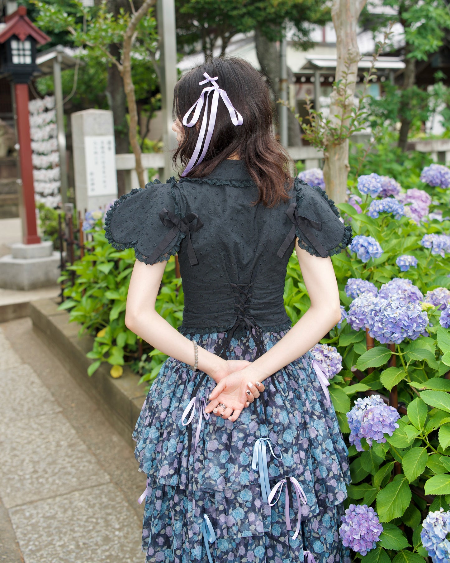 Heart On My Sleeve Cotton Blouse Black PREORDER