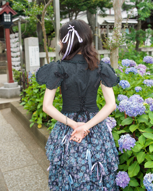 Heart On My Sleeve Cotton Blouse Black